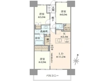 【埼玉県/さいたま市浦和区仲町】プラウド浦和 間取り図