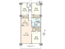 【埼玉県/さいたま市浦和区針ヶ谷】コープ野村浦和 1号棟 間取り図