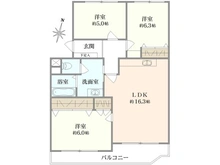 【埼玉県/越谷市大沢】越谷ファミールハイツ 参号棟 間取り図