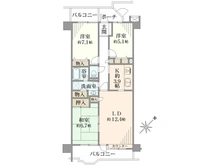【千葉県/柏市豊四季】モア・ステージ南柏 間取り図