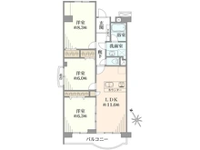 【千葉県/松戸市新松戸北】新松戸ファミールハイツ 6号棟 間取り図