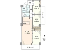 【埼玉県/草加市北谷】草加松原ハイツ B棟 間取り図