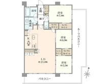 【千葉県/千葉市稲毛区天台】サンクレイドル千葉天台 間取り図