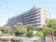 【千葉県/船橋市北本町】パスコマンション船橋 外観：大規模修繕工事中