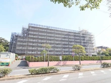 【千葉県/船橋市北本町】パスコマンション船橋 外観：大規模修繕工事中