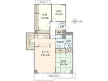【千葉県/船橋市本町】船橋シティハイツ 間取り図