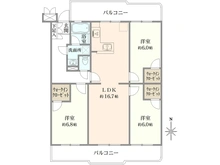 【千葉県/船橋市北本町】船橋サンハイツ 2号棟 間取り図
