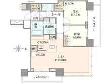 【東京都/中央区晴海】ザ・パークハウス晴海タワーズクロノレジデンス 間取り図