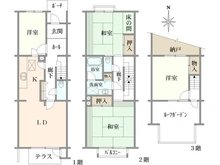 【東京都/多摩市鶴牧】タウンハウス鶴牧 9号棟 間取り図
