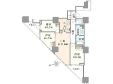 【東京都/新宿区富久町】富久クロスコンフォートタワー 間取り図
