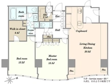 【東京都/渋谷区千駄ヶ谷】パークコート神宮北参道ザ・タワー 間取り図
