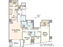 【東京都/港区六本木】パークマンション鳥居坂 間取り図