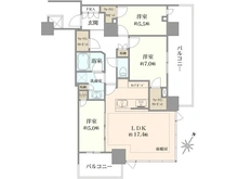 【神奈川県/海老名市めぐみ町】リーフィアタワー海老名ブリスコート 間取り図