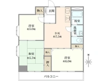【神奈川県/大和市大和東】ファーストクラス大和第6 間取り図