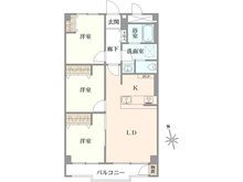 【神奈川県/座間市入谷東】東建座間ハイツ 1号棟 間取り図