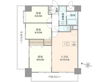 【神奈川県/相模原市中央区淵野辺】東急ドエル・アルス淵野辺3丁目 間取り図
