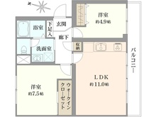 【神奈川県/川崎市多摩区中野島】中野島住宅 2号棟 間取り図