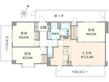 【神奈川県/大和市つきみ野】コスモつきみ野プライムコート 間取り図