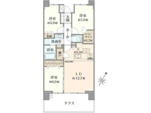 【神奈川県/相模原市南区相模大野】パークスクエア相模大野タワー＆レジデンス レジデンス棟 間取り図
