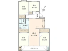 【神奈川県/横浜市神奈川区神大寺】横浜ハイタウン 3号棟 間取り図