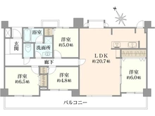 【神奈川県/横浜市南区蒔田町】ルネ横浜蒔田グランヒルズ 間取り図