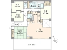 【神奈川県/横浜市南区別所】コスモ上大岡サニーウイングB棟 間取り図