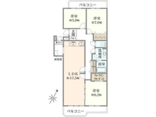 【神奈川県/茅ヶ崎市茅ヶ崎】パークタウン茅ヶ崎 5号棟 間取り図