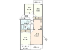 【神奈川県/茅ヶ崎市香川】ライトタウン茅ヶ崎 2号棟 間取り図