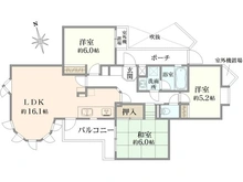 【神奈川県/横浜市栄区鍛冶ケ谷町】ライオンズヒルズ本郷台 伍番館 間取り図