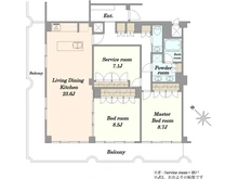 【東京都/渋谷区代々木】代々木ハイライズ 間取り図