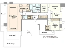 【東京都/世田谷区成城】パークシティ成城 F棟 間取り図