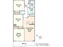 【東京都/世田谷区野毛】上野毛ガーデンハイツB棟 間取り図