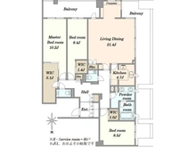 【東京都/目黒区自由が丘】パークハイム自由が丘二丁目 間取り図