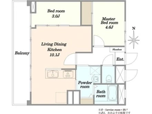 【東京都/目黒区緑が丘】緑ヶ丘マンション 間取り図