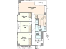 【東京都/世田谷区等々力】パークハイム自由ヶ丘弐番館 間取り図