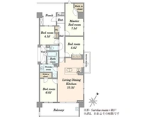【神奈川県/横浜市栄区鍛冶ケ谷】ローレルスクエア港南台 D棟 間取り図