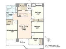 【神奈川県/横浜市港南区野庭町】野庭団地 604-3号棟 間取り図