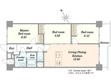 【東京都/調布市染地】ライオンズマンション調布 C棟 間取り図