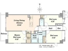 【神奈川県/川崎市多摩区宿河原】コスモ向ヶ丘遊園ラフィネ 間取り図