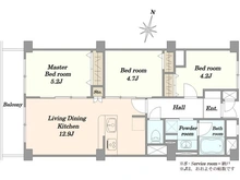 【神奈川県/川崎市多摩区堰】メゾンドール多摩川 間取り図