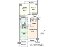【神奈川県/川崎市麻生区白山】新ゆりグリーンタウン　アカシア街区 5号棟 間取り図