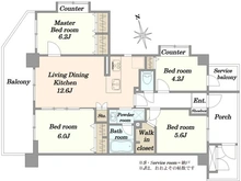 【神奈川県/川崎市多摩区登戸】ダイアパレスタピオ向ケ丘遊園 間取り図