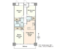 【神奈川県/川崎市高津区蟹ケ谷】ニューウェルテラス第4日吉 間取り図