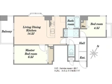 【東京都/多摩市落合】カインドステージ京王多摩センター 間取り図