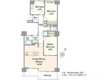 【神奈川県/川崎市麻生区白山】新ゆりグリーンタウンけやき街区 1号棟 間取り図