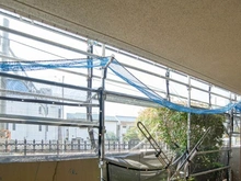 【神奈川県/川崎市多摩区宿河原】コスモステージ宿河原 眺望：大規模修繕工事中