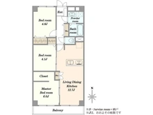 【神奈川県/川崎市幸区塚越】川崎セントラルコーポ 間取り図