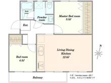 【神奈川県/川崎市麻生区下麻生】麻生台団地 5号棟 間取り図