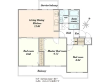【東京都/八王子市散田町】西八王子パークハイツ 2号棟 間取り図