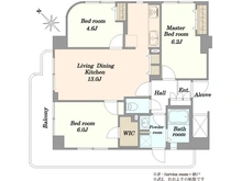 【神奈川県/川崎市幸区南加瀬】サーパス日吉 間取り図